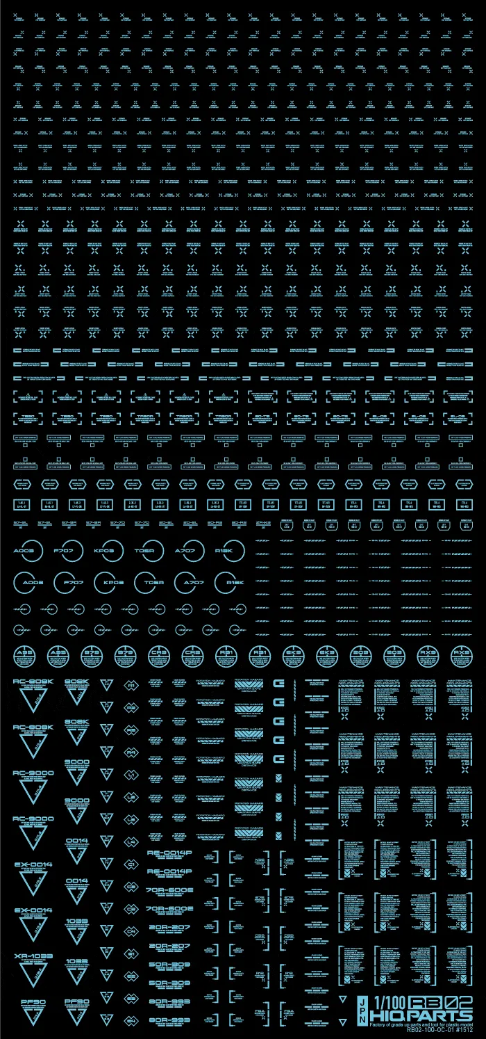 1/100 RB02 Caution Decal Pastel Blue(1pc)
