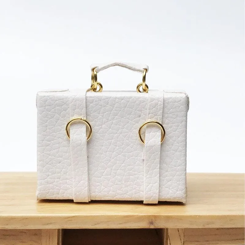 1:12 Scale - Dollhouse Miniature Trunks - Mini Leather Bags - Dollhouse Office Bags - Miniature Suitcase - Dollhouse Miniature Accessories