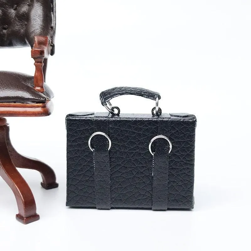 1:12 Scale - Dollhouse Miniature Trunks - Mini Leather Bags - Dollhouse Office Bags - Miniature Suitcase - Dollhouse Miniature Accessories