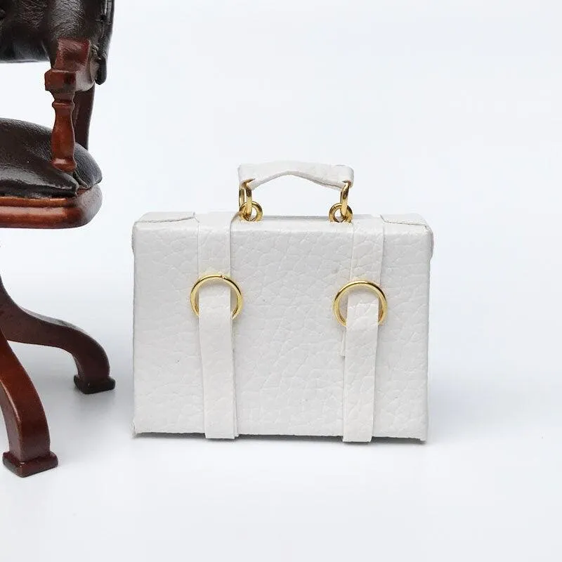 1:12 Scale - Dollhouse Miniature Trunks - Mini Leather Bags - Dollhouse Office Bags - Miniature Suitcase - Dollhouse Miniature Accessories