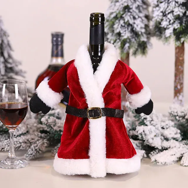 2-Pieces: Christmas Wine Bottle Cover Merry Christmas Decor