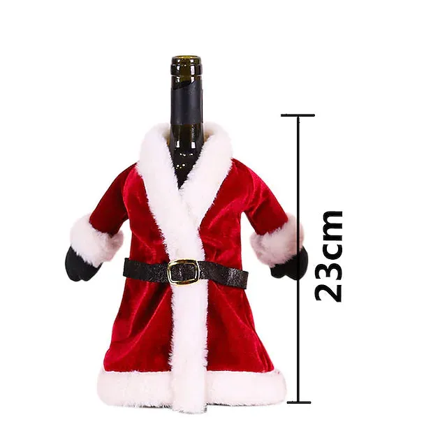 2-Pieces: Christmas Wine Bottle Cover Merry Christmas Decor