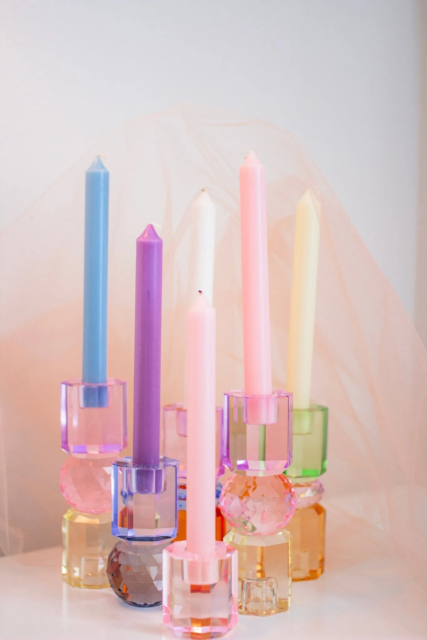 3 Tier Medium Crystal Candle Holder