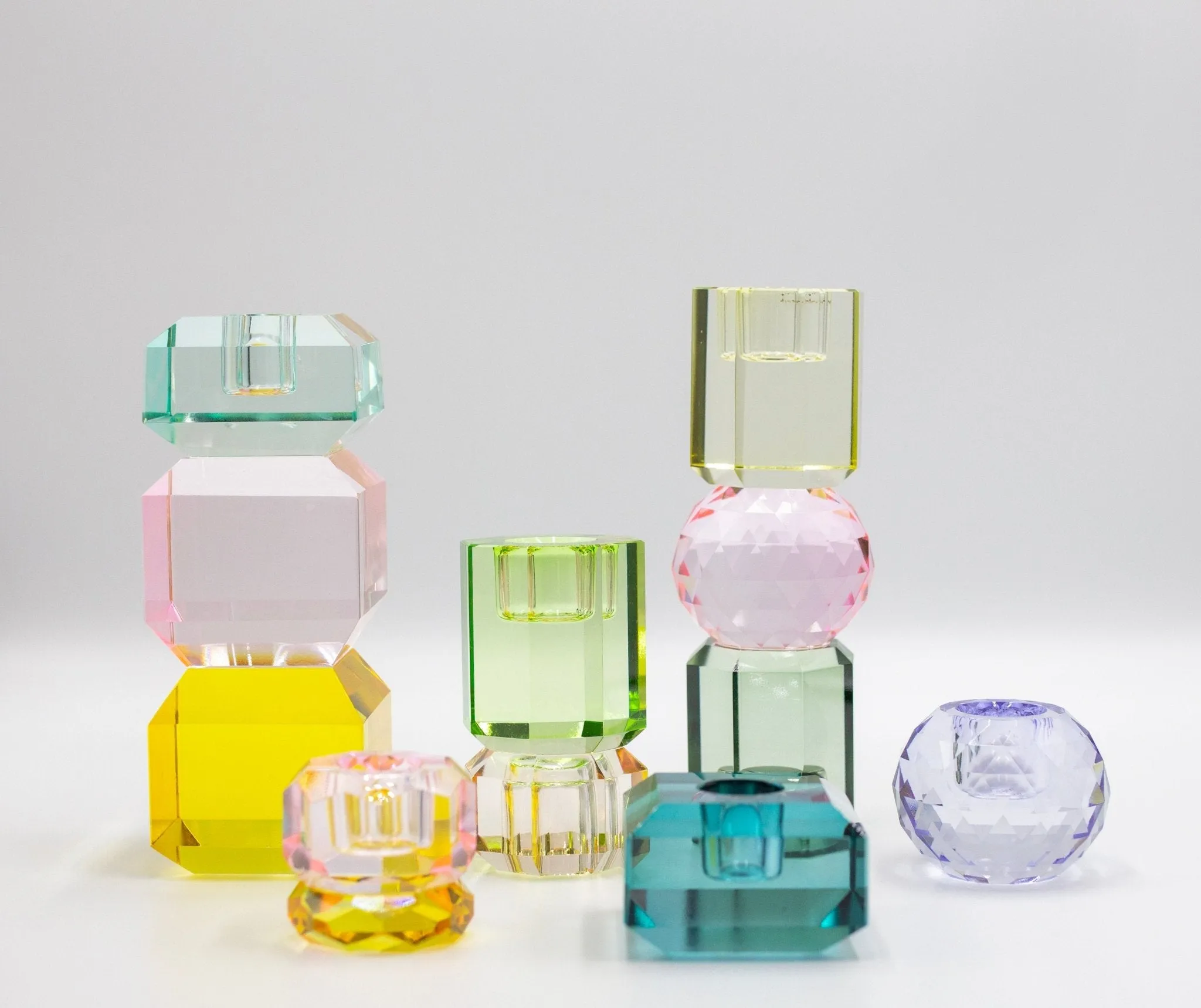3 Tier Medium Crystal Candle Holder