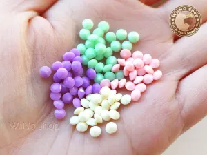 4mm Pastel Round 3D Point Back Acrylic Rhinestone - 15 pcs