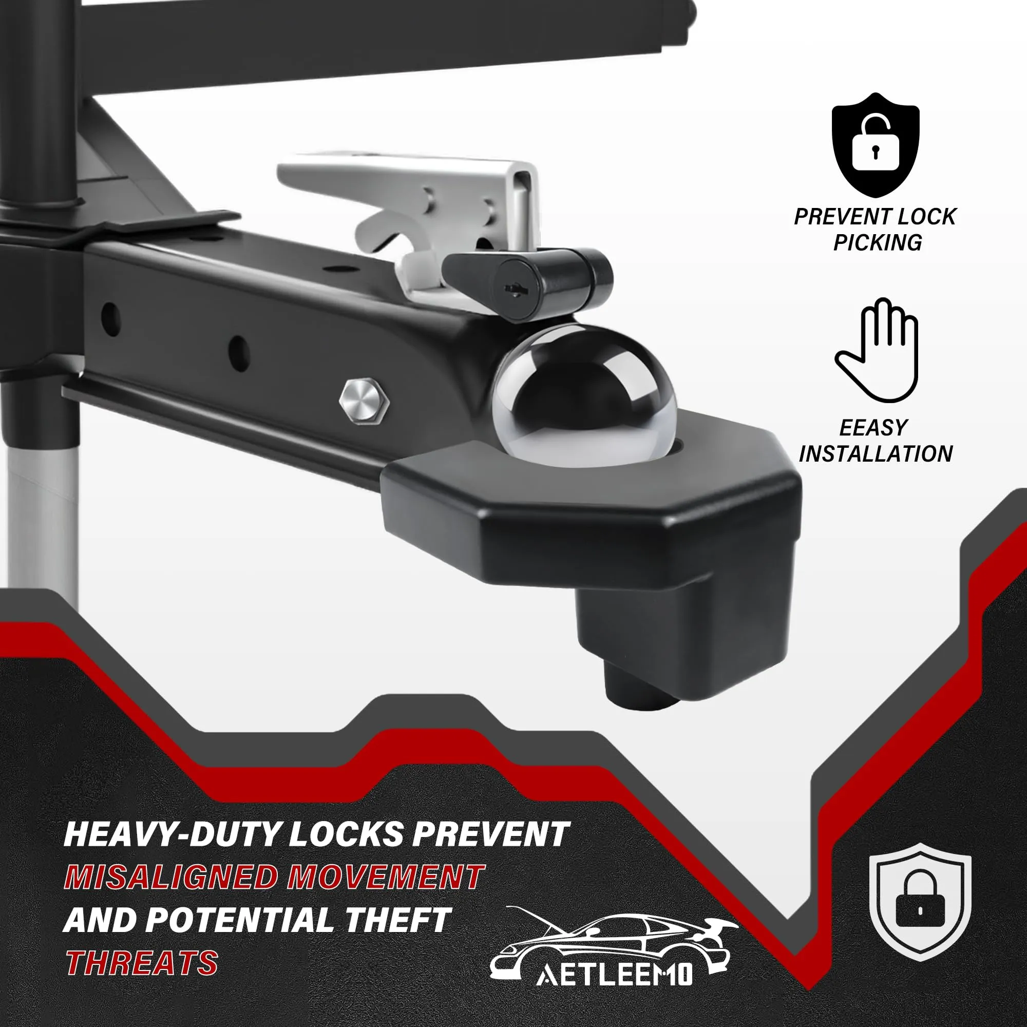 Aetleemo Trailer Hitch Coupler Lock Kit, Heavy Duty Anti-Theft Lock Cylinder for RVs, Boats and Trailers, Fits 2" Ball Couplers