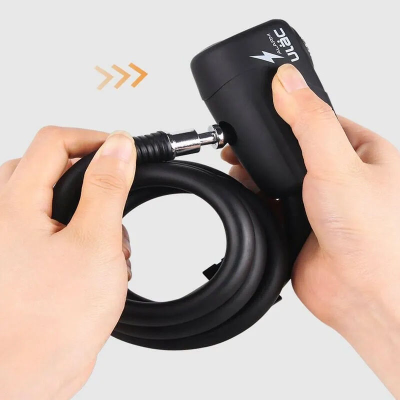Anti-theft Alarm Lock 110 Decibels Convenient Thickened Security Anti-theft PVC Removable Battery Three Keys Bicycle Lock