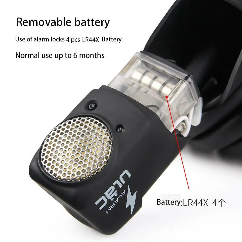 Anti-theft Alarm Lock 110 Decibels Convenient Thickened Security Anti-theft PVC Removable Battery Three Keys Bicycle Lock