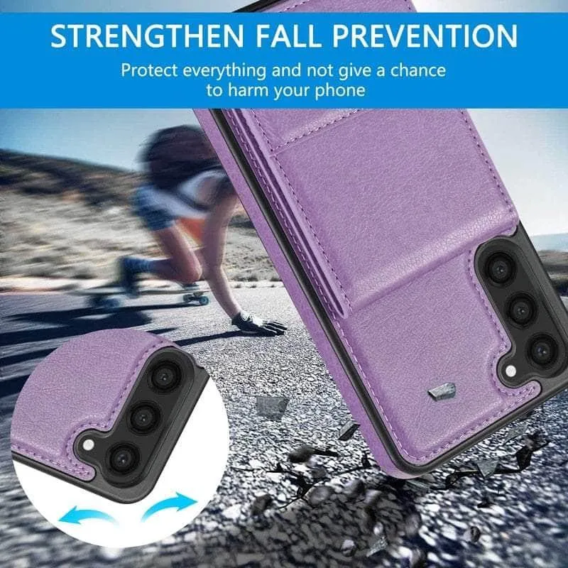 Anti-theft Galaxy S23 FE Brush Wallet Flip Case