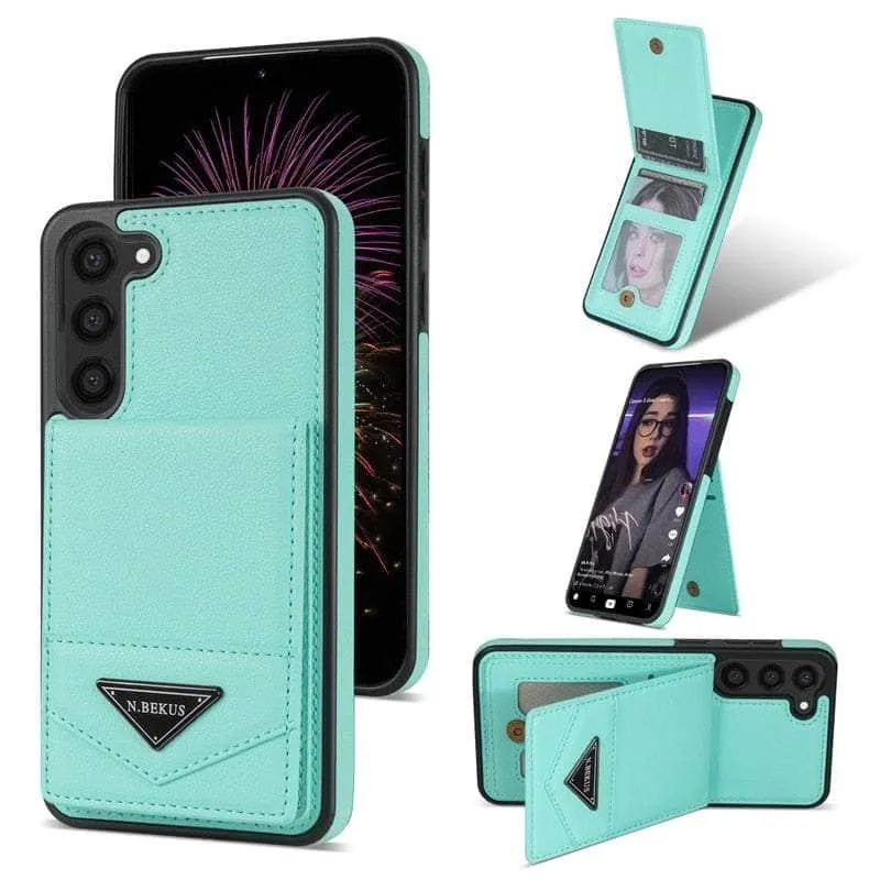 Anti-theft Galaxy S23 FE Brush Wallet Flip Case