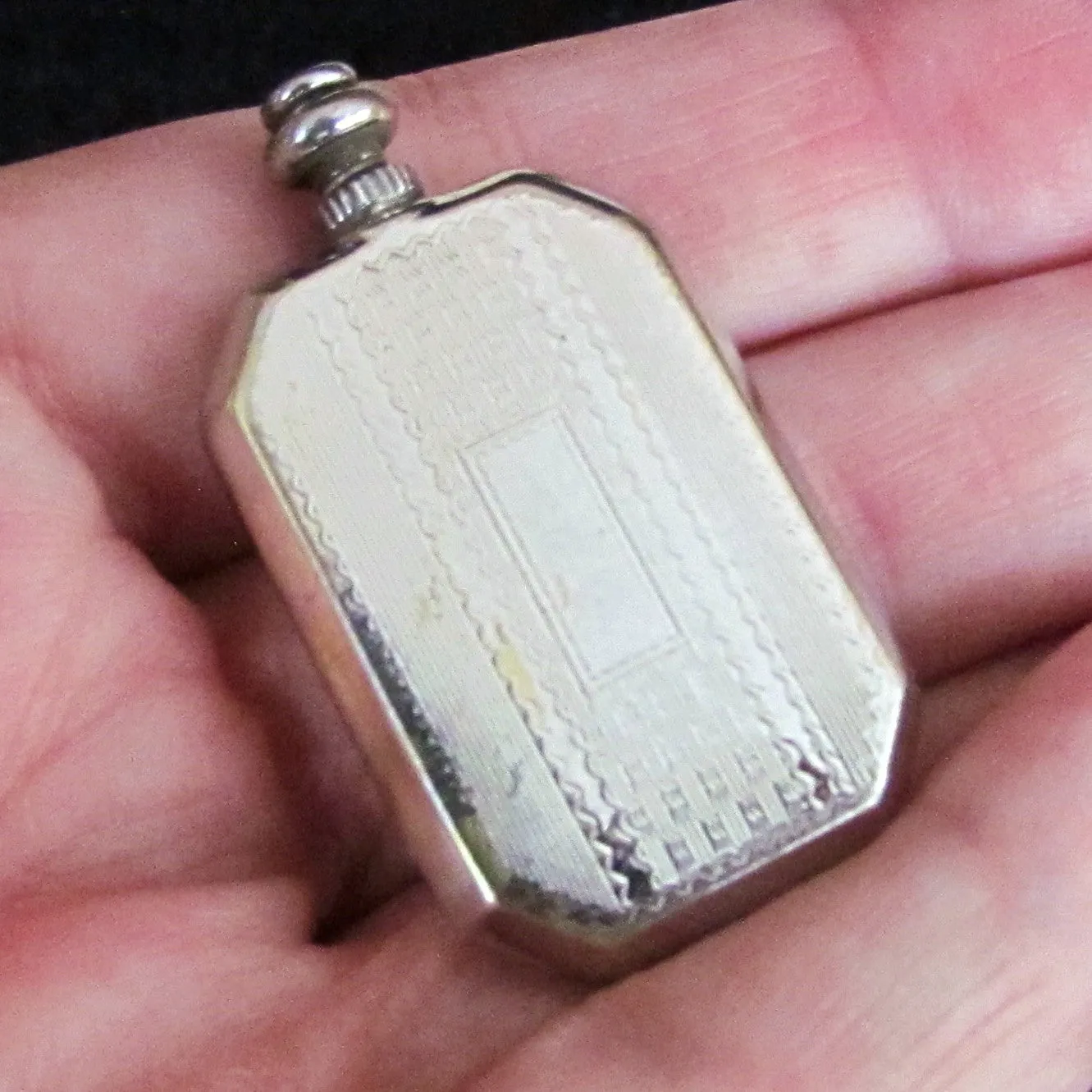 Antique Silver Perfume Flask Vintage Edwardian Perfume Bottle 1910s