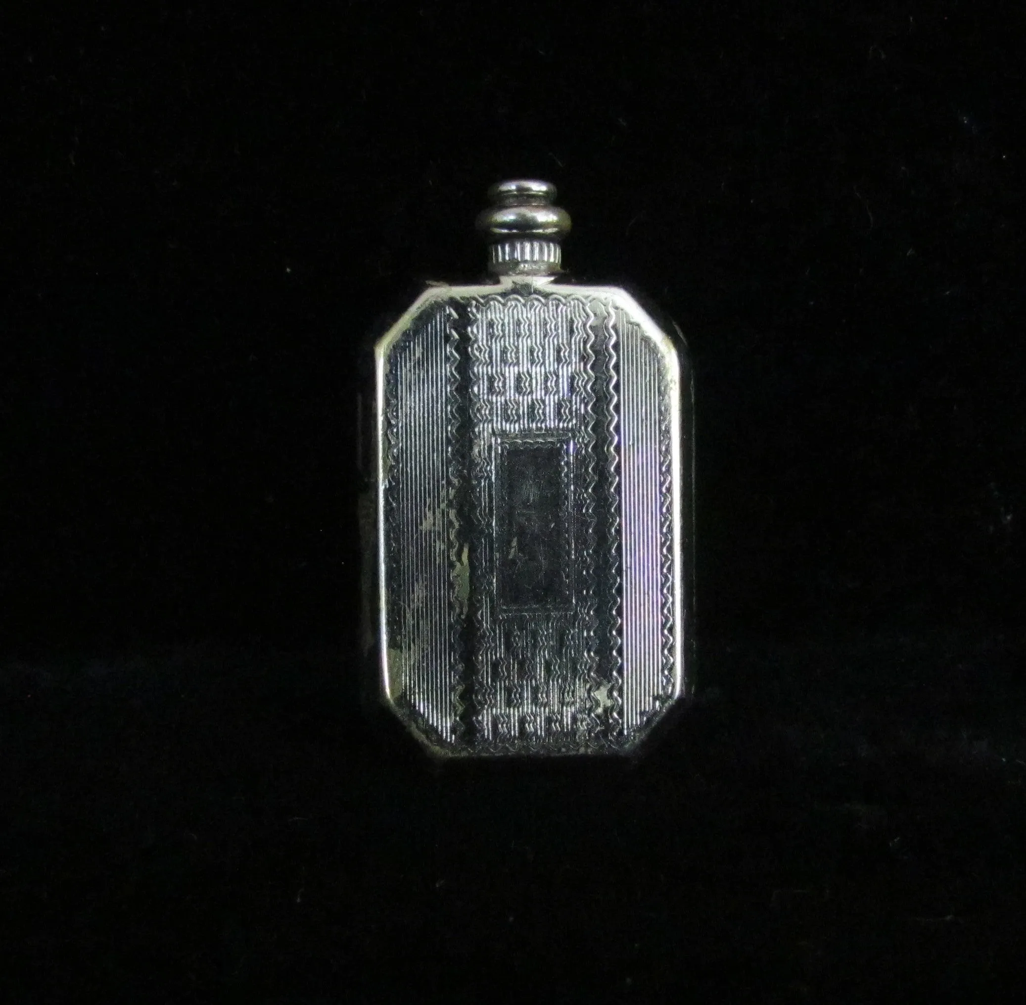 Antique Silver Perfume Flask Vintage Edwardian Perfume Bottle 1910s