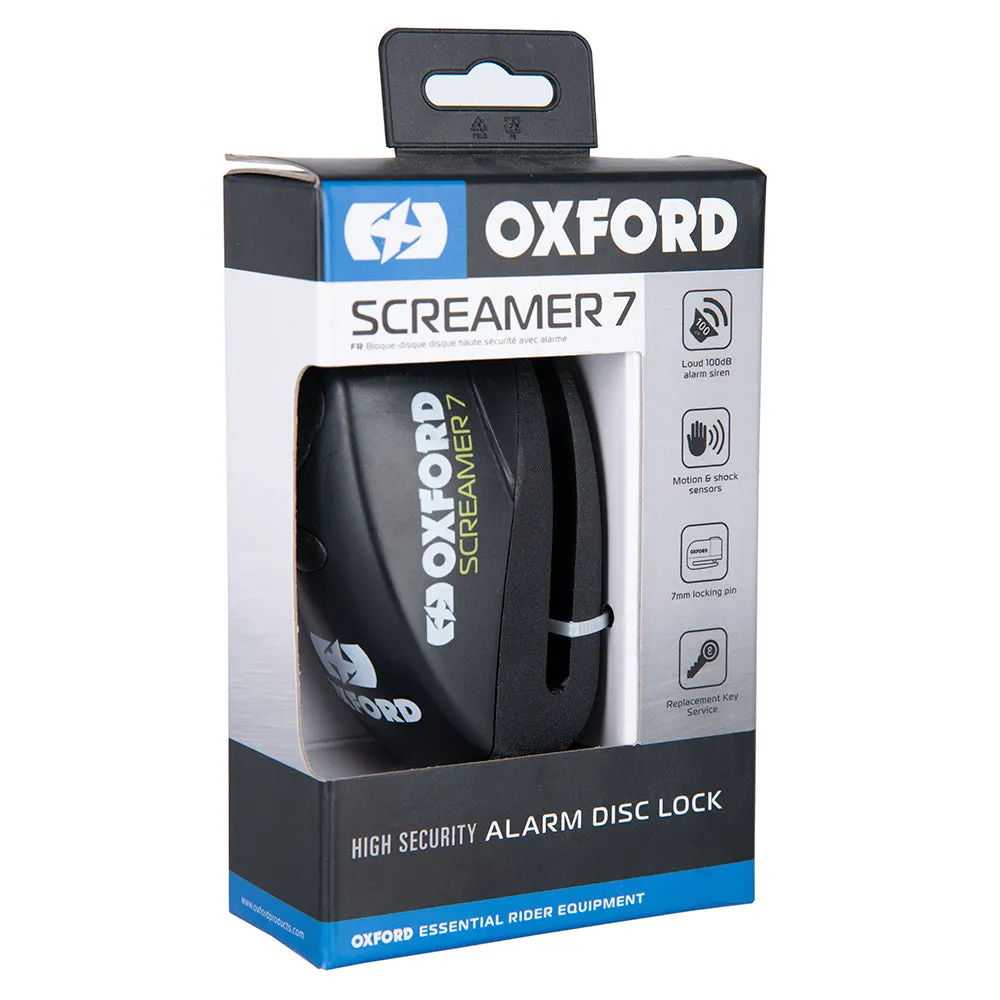 Aprilia Caponord 1000 Oxford LK289 Screamer 7 Disc Lock Alarm Motorcycle Motorbike Security Black