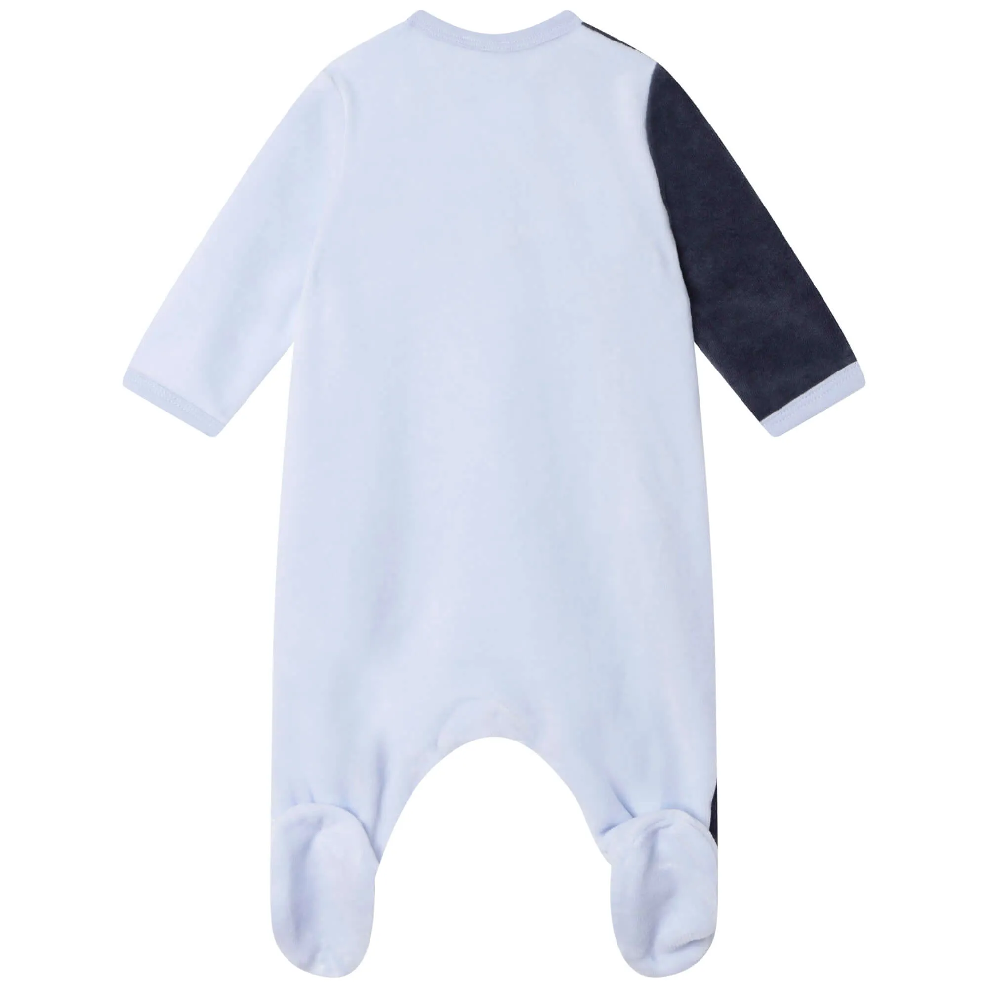 Baby Boys Velour Babygrow
