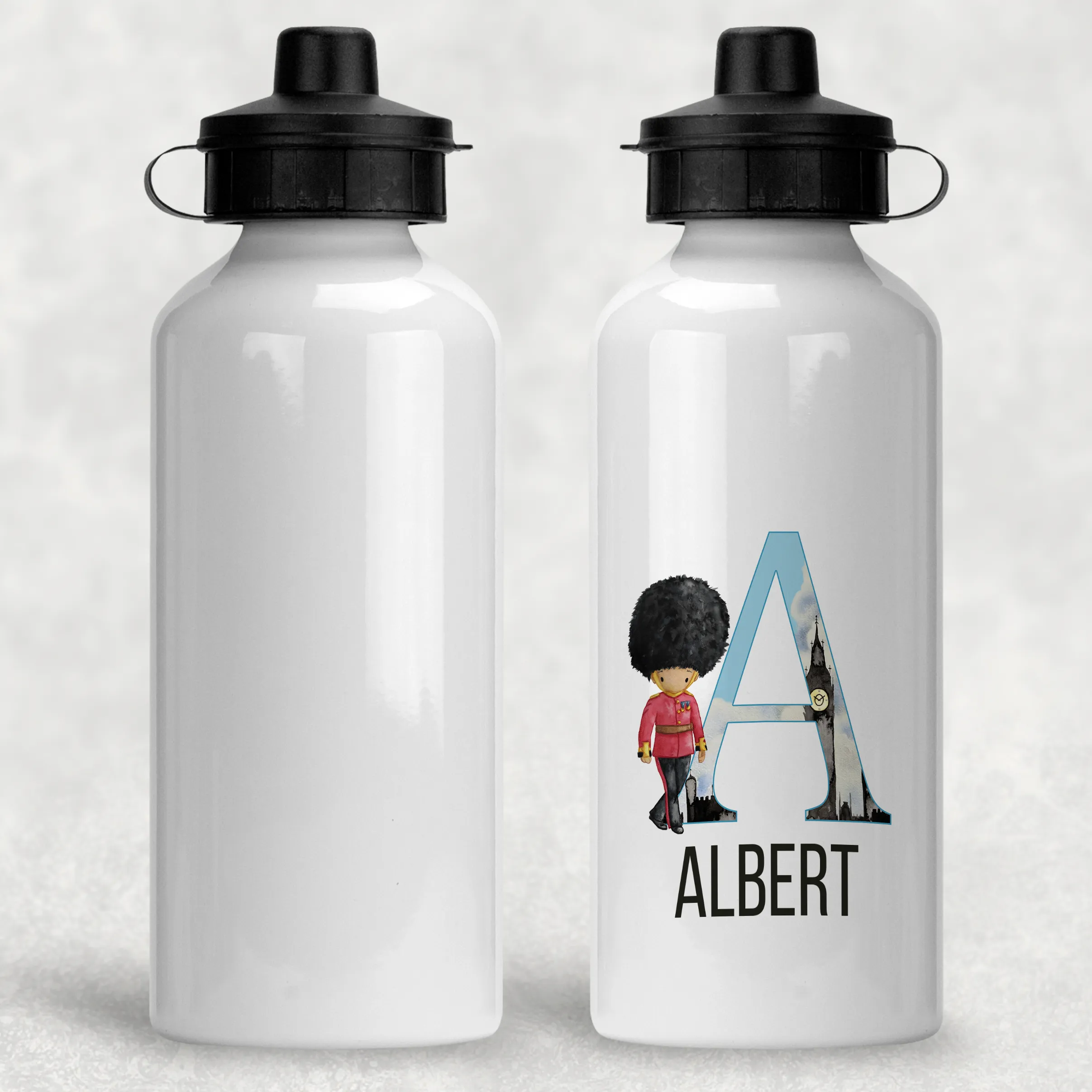 Beefeater Soldier Alphabet Personalised Aluminium Water Bottle 400/600ml