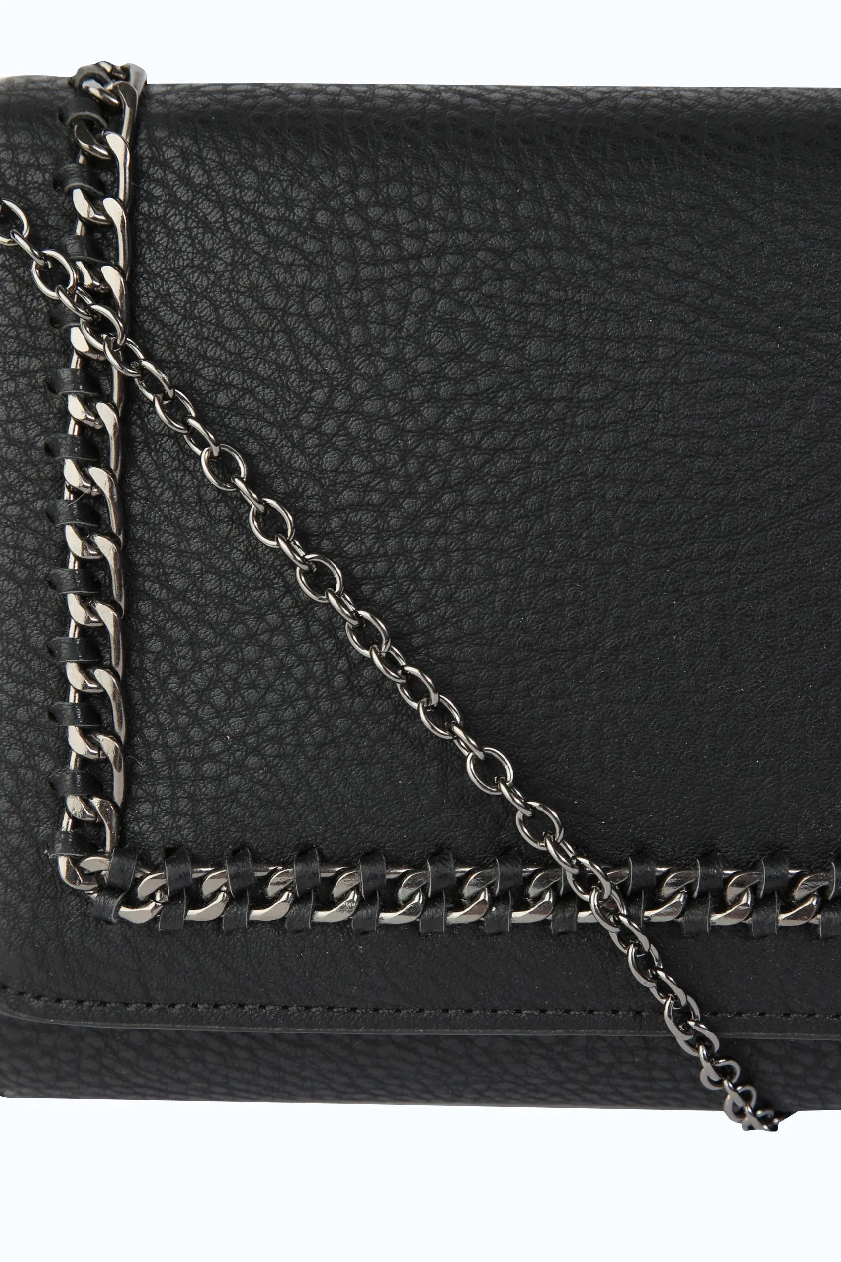 Black Chain Detail Clutch Bag