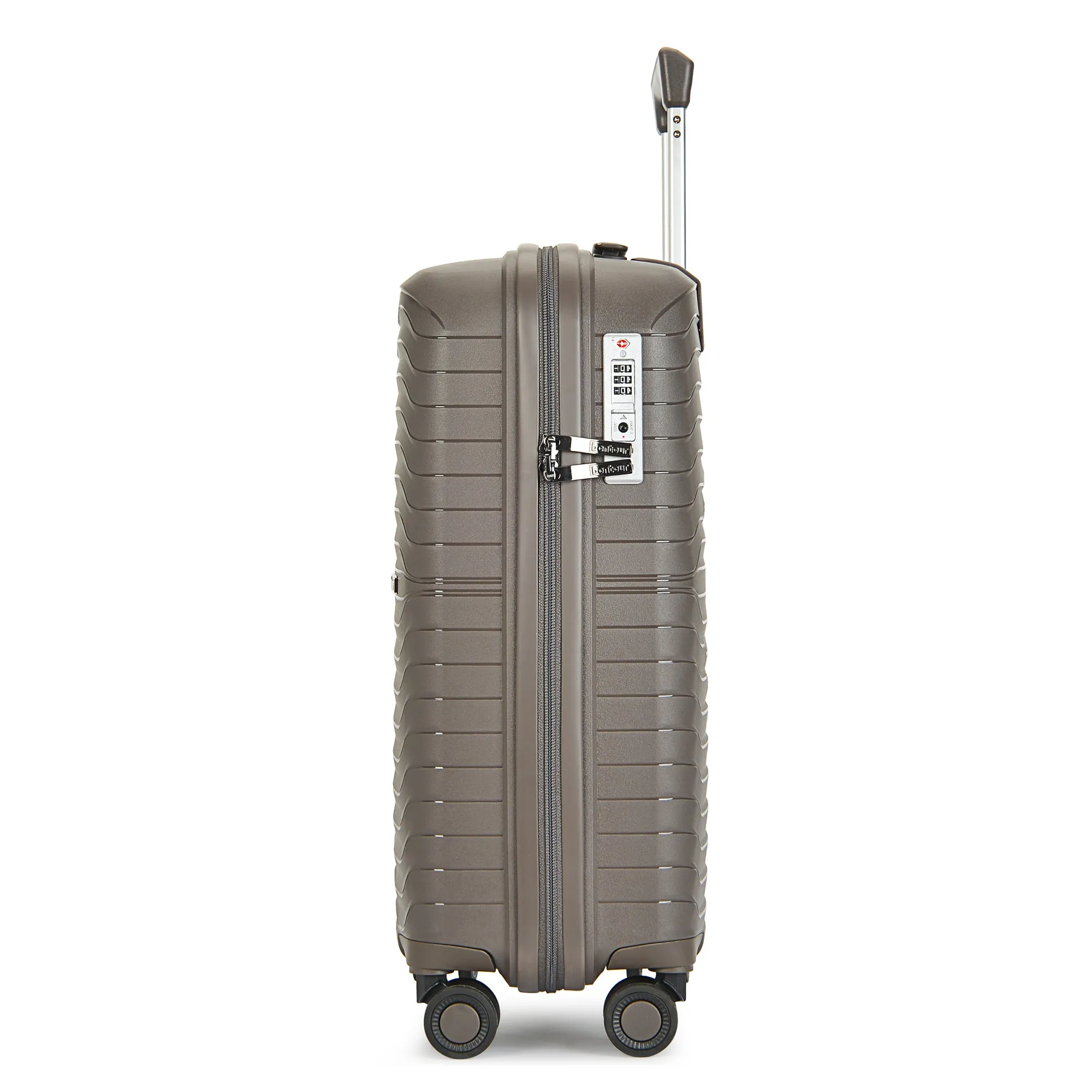 Bontour 'City' 4-wheeled cabin suitcase with TSA lock, 55x38x20cm, Brown
