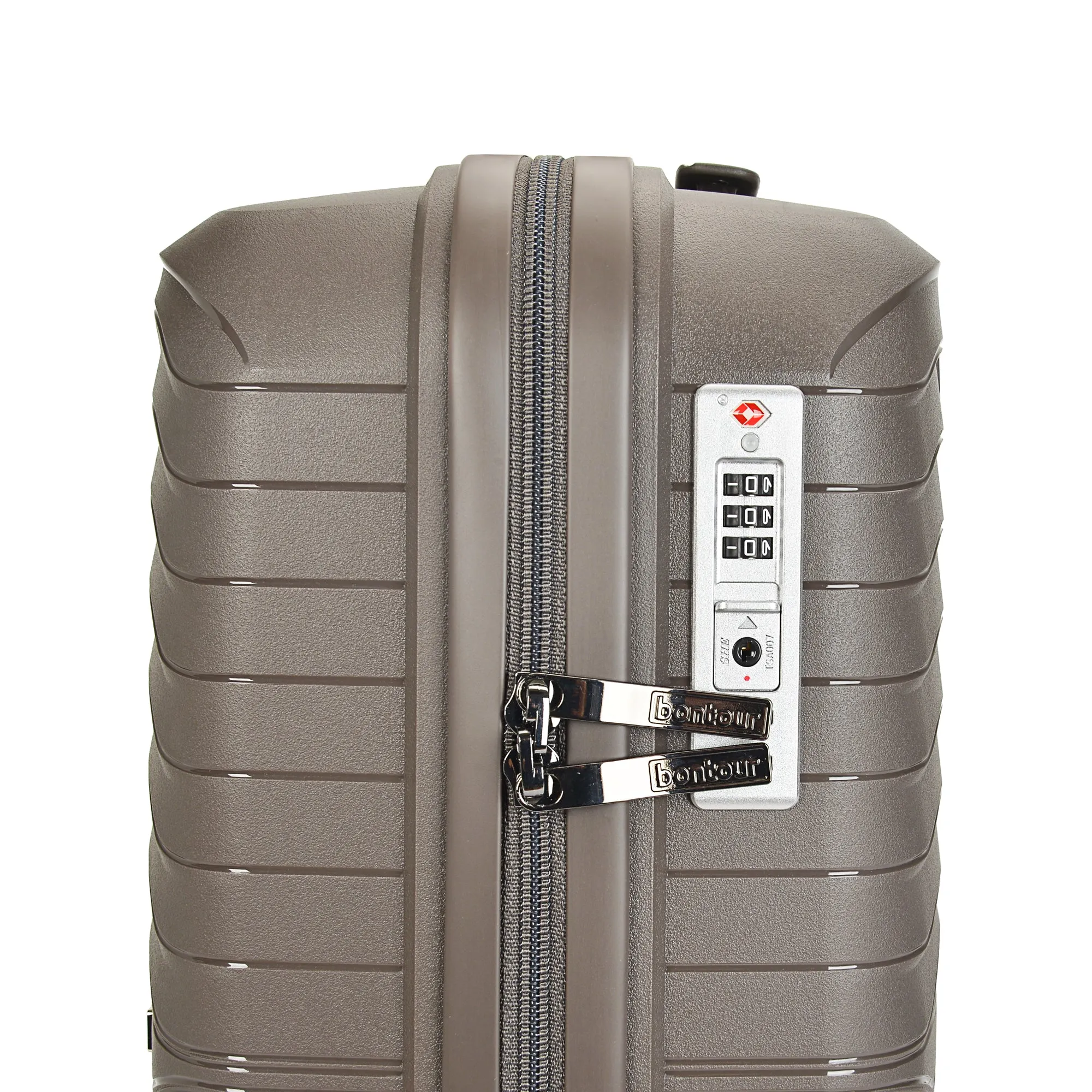 Bontour 'City' 4-wheeled cabin suitcase with TSA lock, 55x38x20cm, Brown