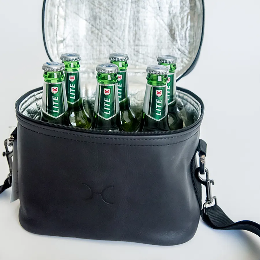 BrewSki Leather Cooler Bag