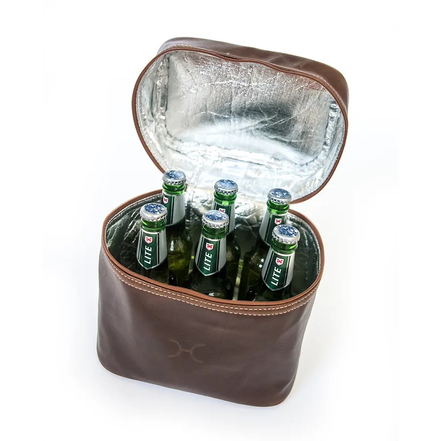 BrewSki Leather Cooler Bag