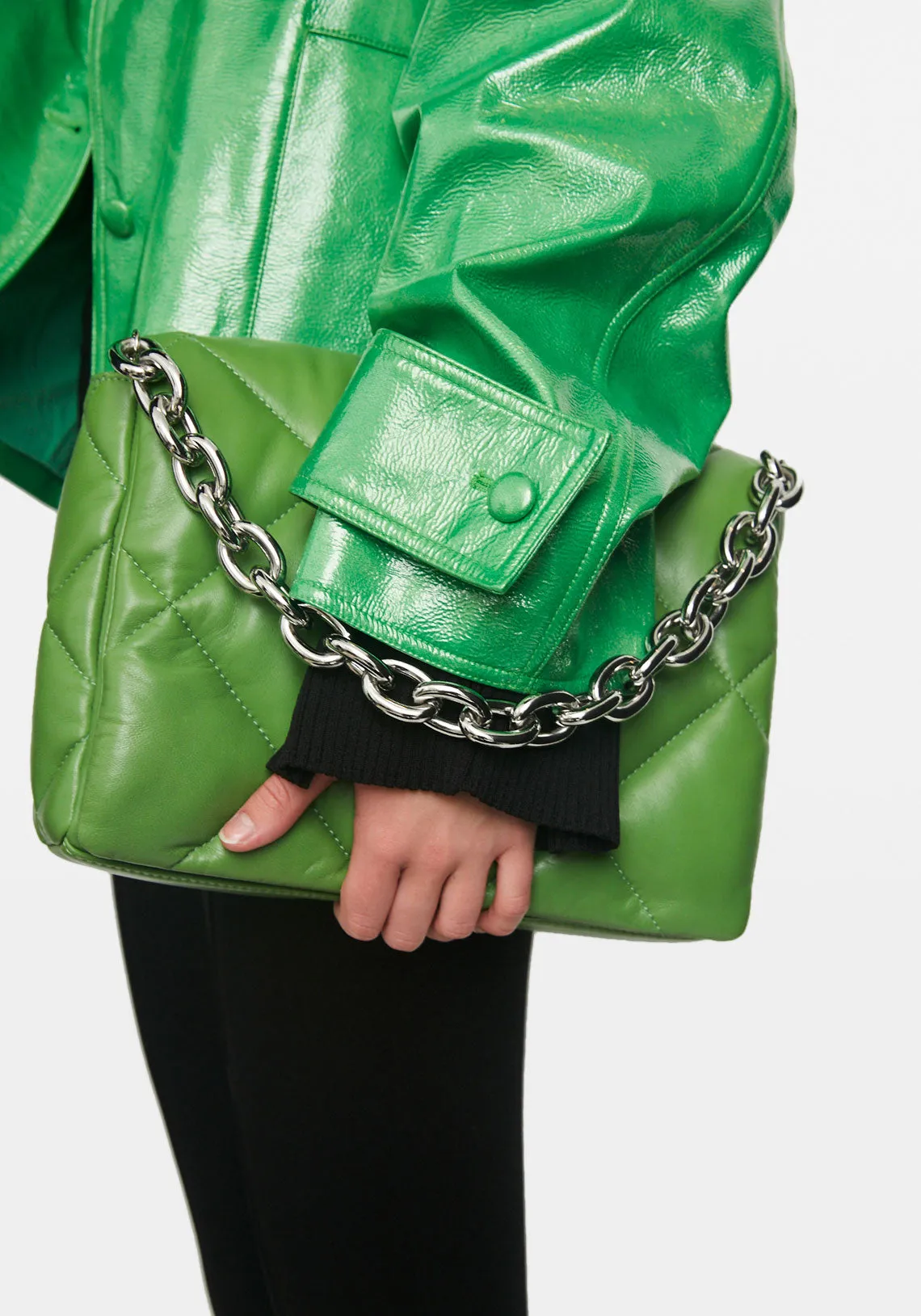 BRYNNIE BAG LUSH GREEN/SILVER CHAIN
