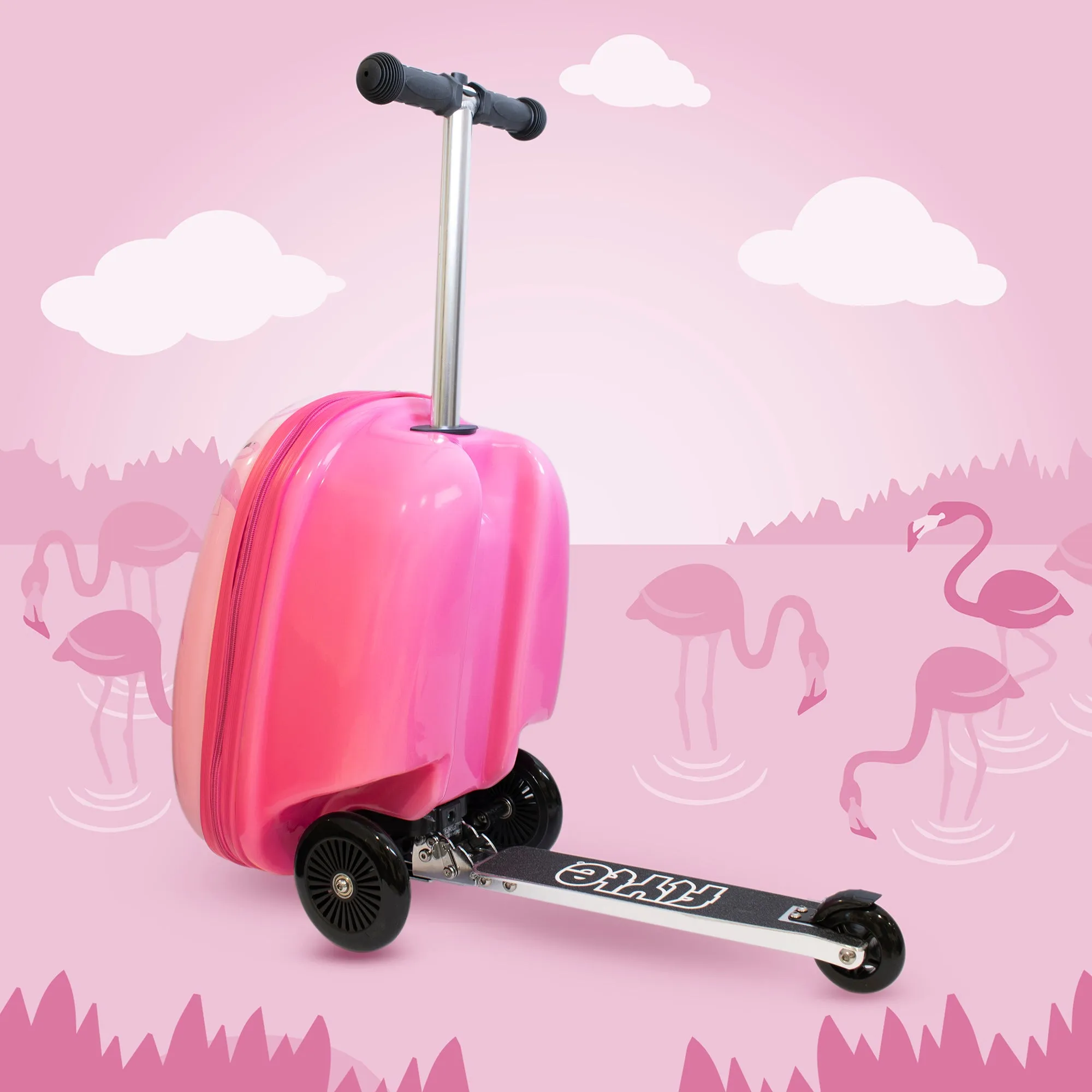 BUY 1 GET 1 FREE! Zinc Flyte Fifi the Flamingo Scooter Suitcase