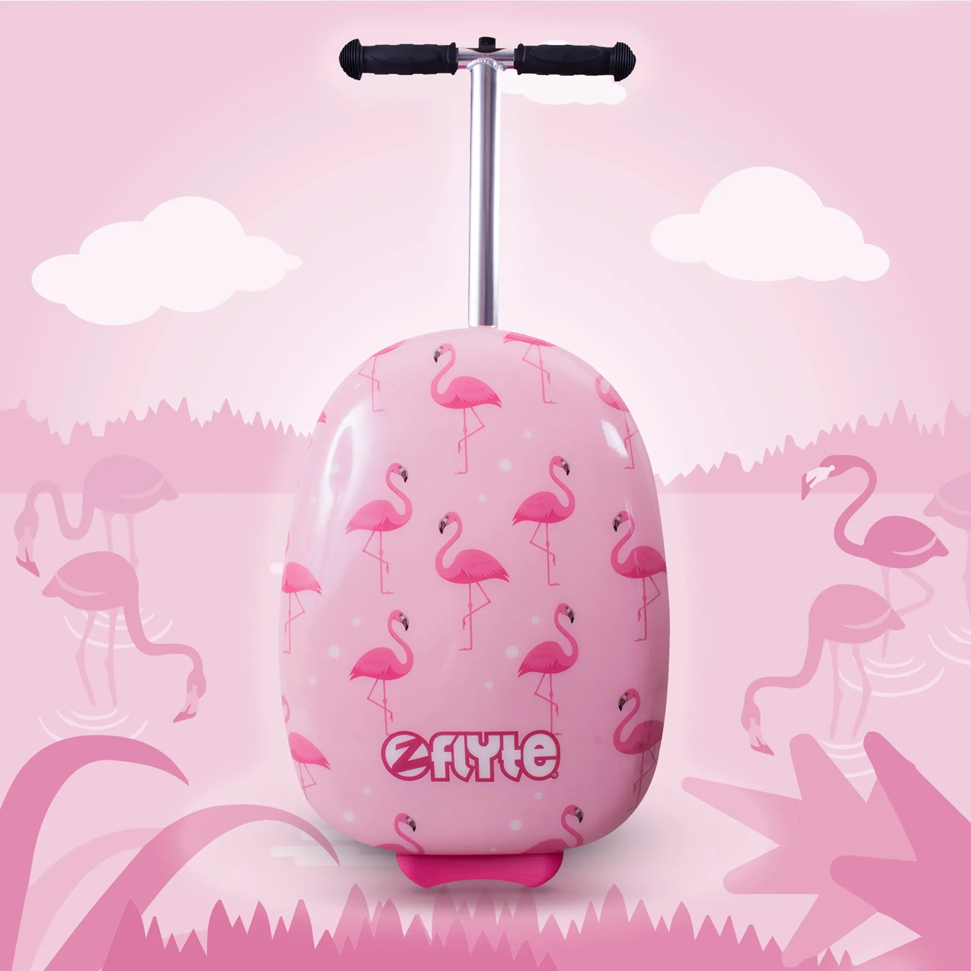 BUY 1 GET 1 FREE! Zinc Flyte Fifi the Flamingo Scooter Suitcase