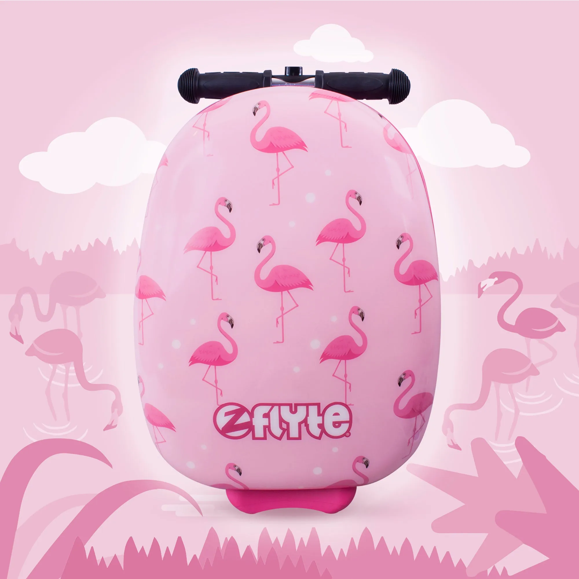 BUY 1 GET 1 FREE! Zinc Flyte Fifi the Flamingo Scooter Suitcase