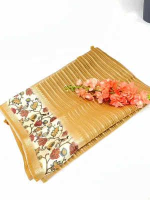 Chanderi silk saree Mustard