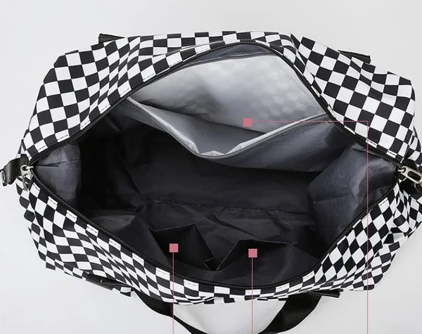 Checker Weekend Travel Luggage Tote Bag Check • More Colors