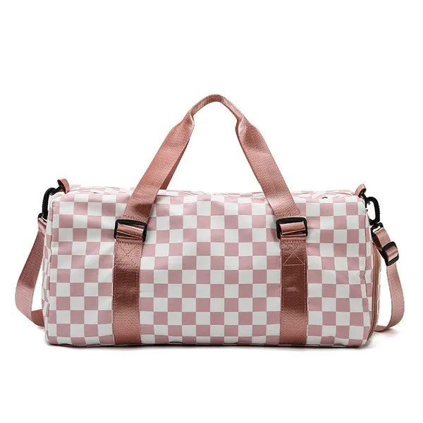 Checker Weekend Travel Luggage Tote Bag Check • More Colors