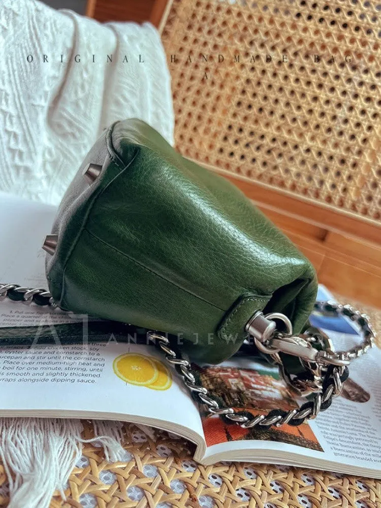 Chunky Chain Cross Body Bag Leather Chain Crossbody Bag Womens