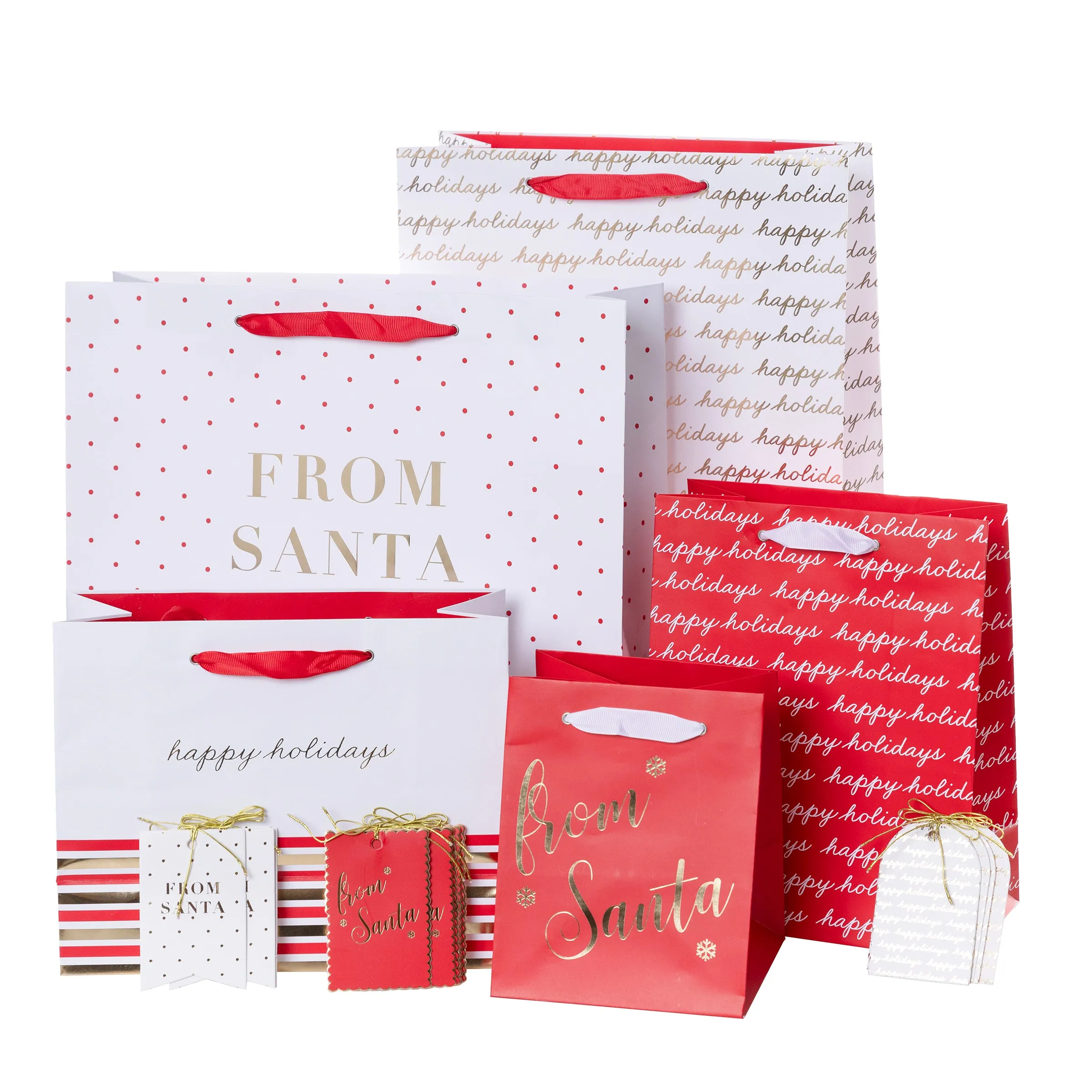 Classic Holiday Gift Bag & Tag Set