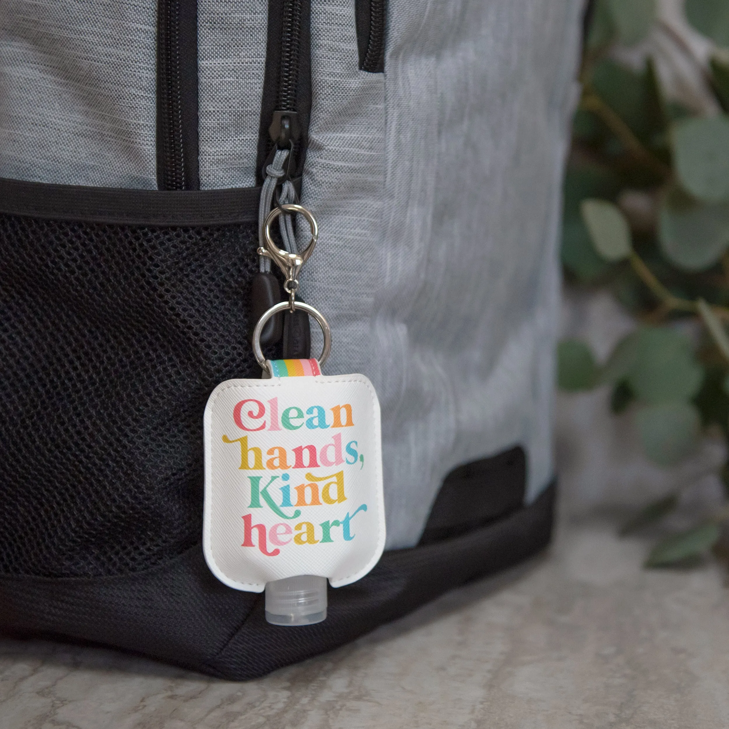 Clean Hands Kind Heart Hand-Sanitizer Holder with Travel Bottle