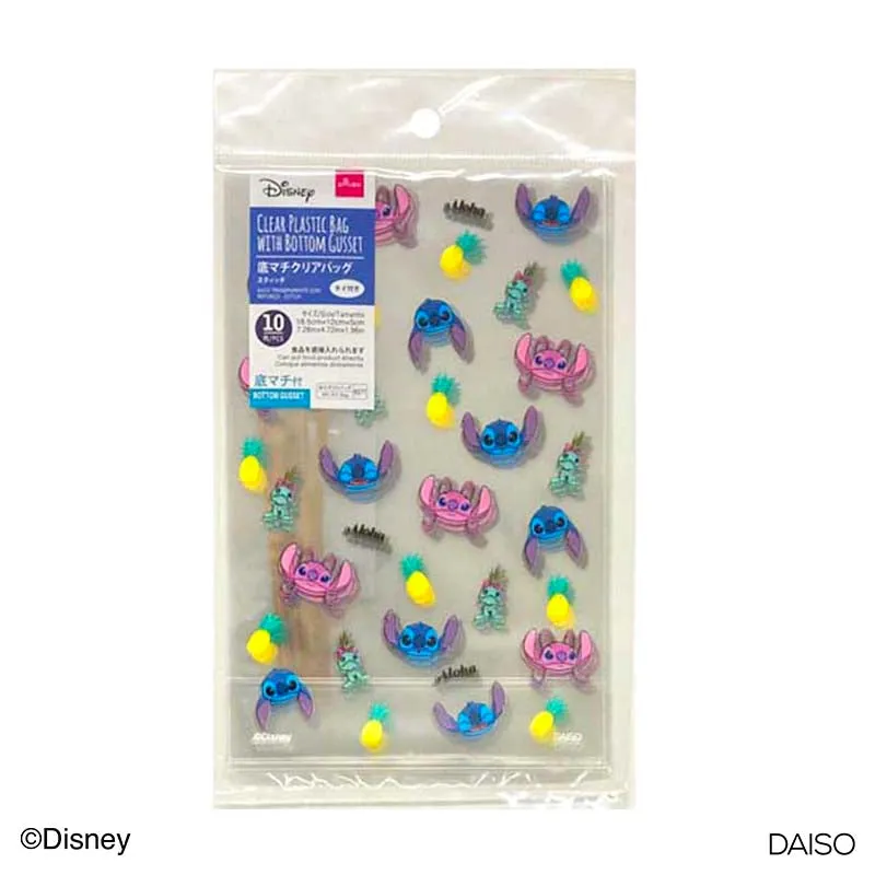 Clear Plastic Bag with Bottom Gusset Stitch