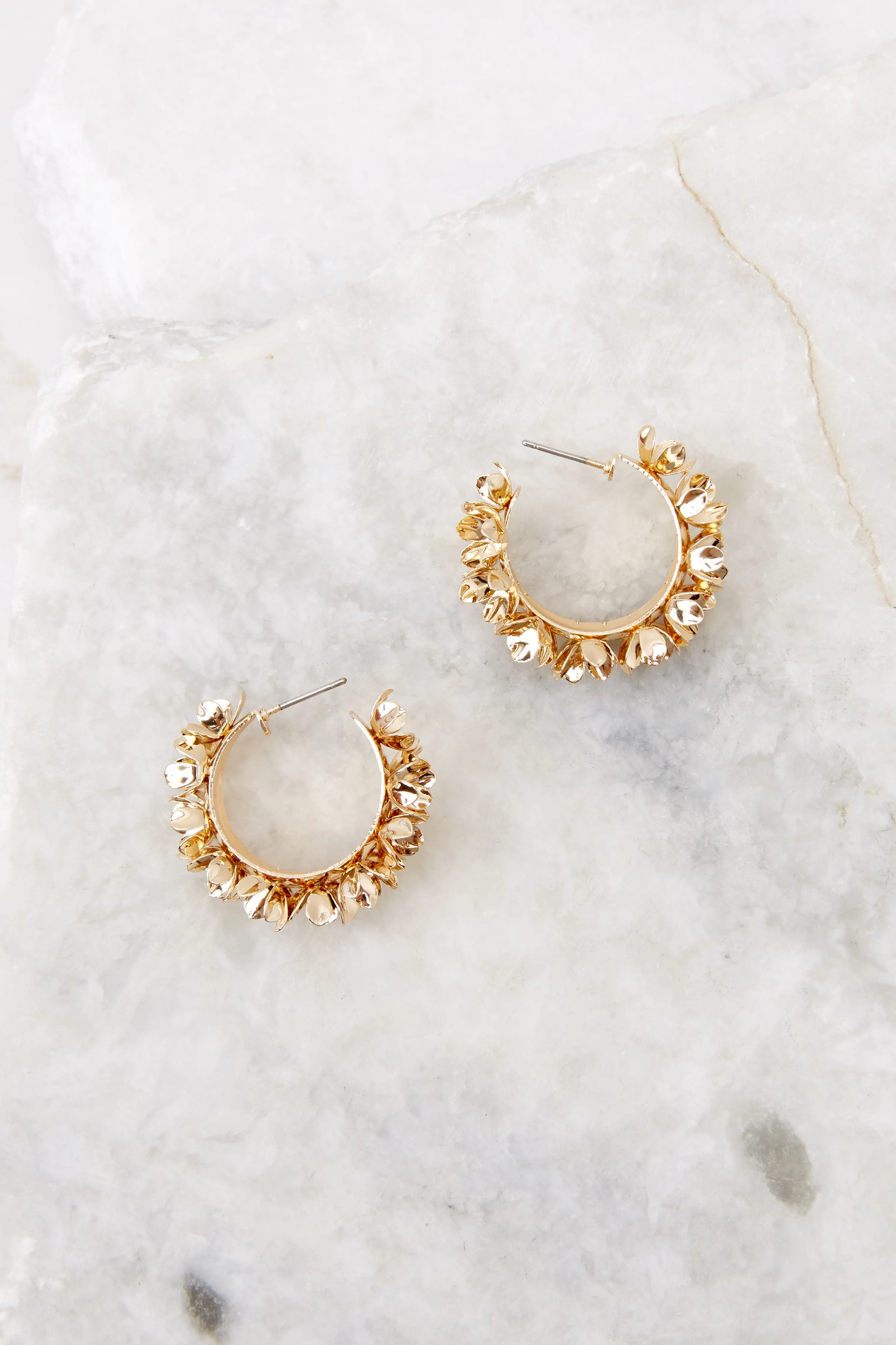 Crown Jewels Gold Hoop Earrings