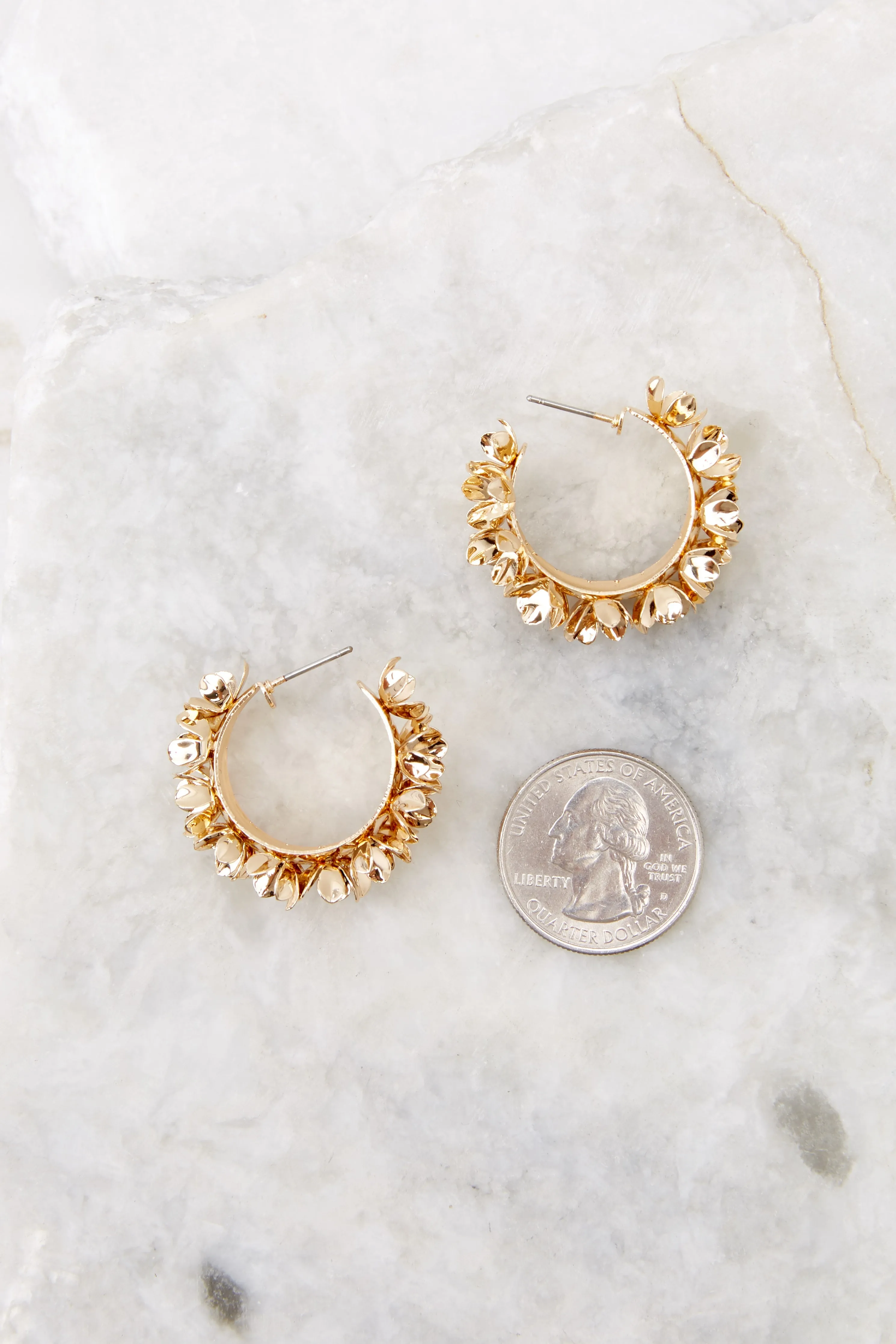 Crown Jewels Gold Hoop Earrings
