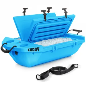 CUDDY Floating Cooler and Dry Storage Vessel – 40QT – Amphibious Hard Shell Design, Glacier Blue