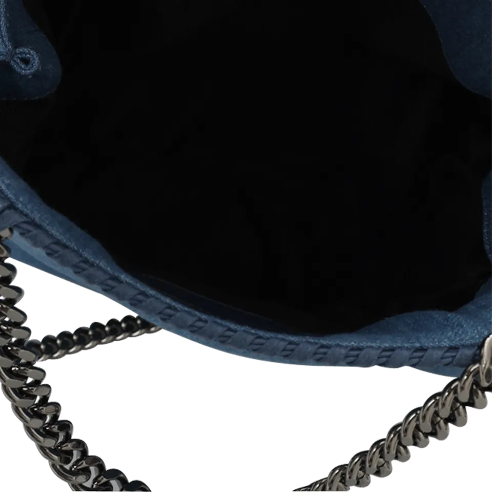 Denim Embroidered Shoulder Bag