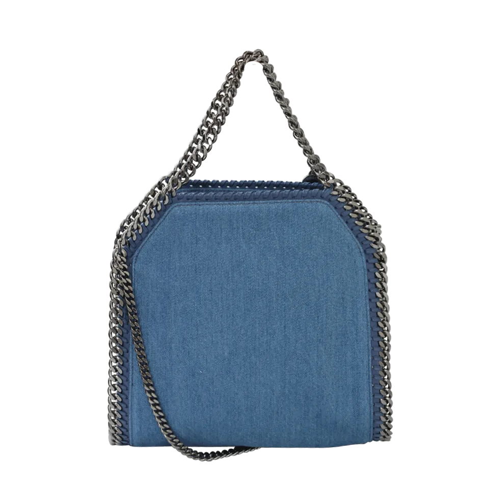 Denim Embroidered Shoulder Bag