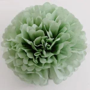 Dusty green / cedar green tissue paper pom pom party decorations