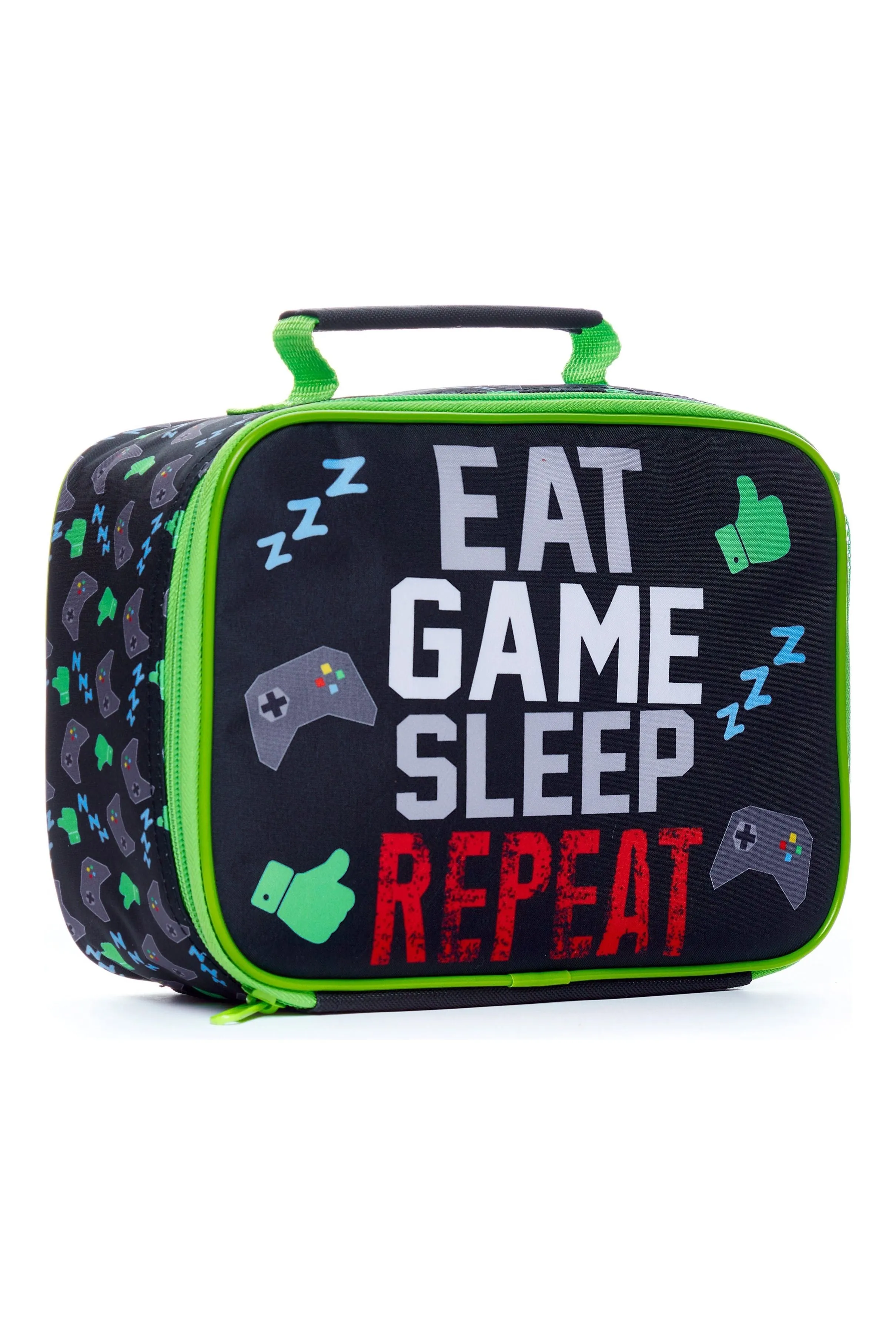 Eat Game Sleep Repeat Lunch Bag, Kids Boys Gamer Lunchbox school bag