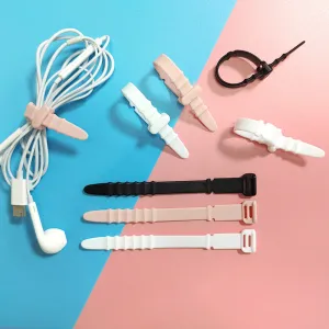 FancyGrab 40pcs Fishbone Cable Winder Cord Clip Organizer Earphone Cable Protector USB Wire Tie