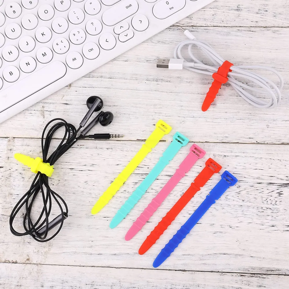 FancyGrab 40pcs Fishbone Cable Winder Cord Clip Organizer Earphone Cable Protector USB Wire Tie