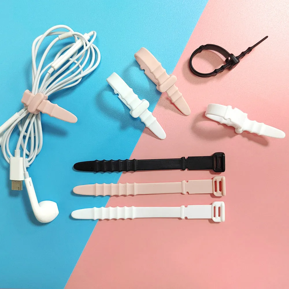 FancyGrab 40pcs Fishbone Cable Winder Cord Clip Organizer Earphone Cable Protector USB Wire Tie