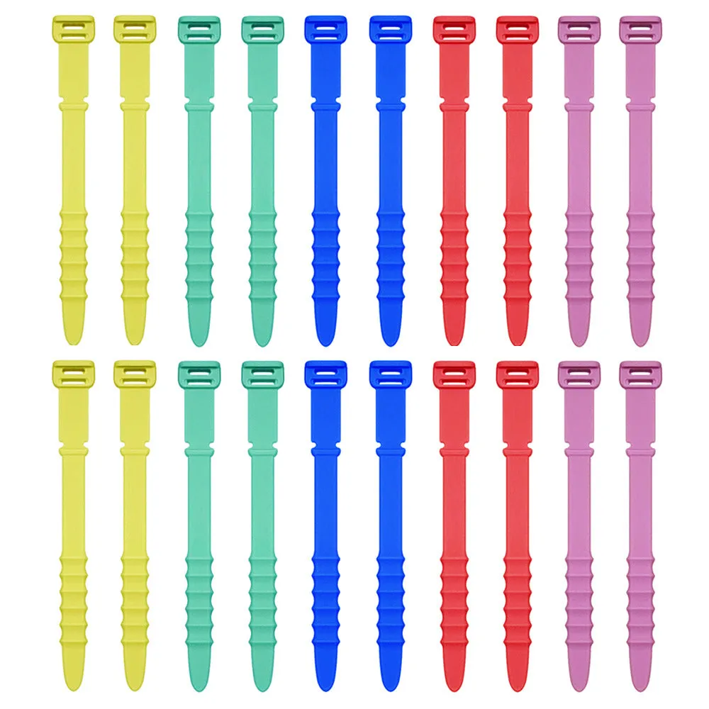 FancyGrab 40pcs Fishbone Cable Winder Cord Clip Organizer Earphone Cable Protector USB Wire Tie