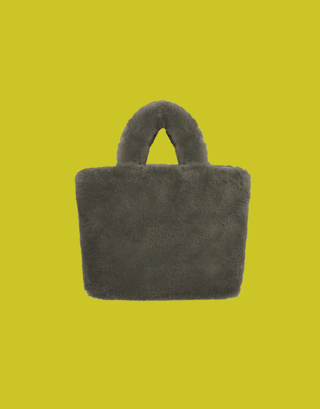 Faux fur mini shopper bag