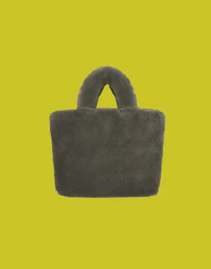 Faux fur mini shopper bag