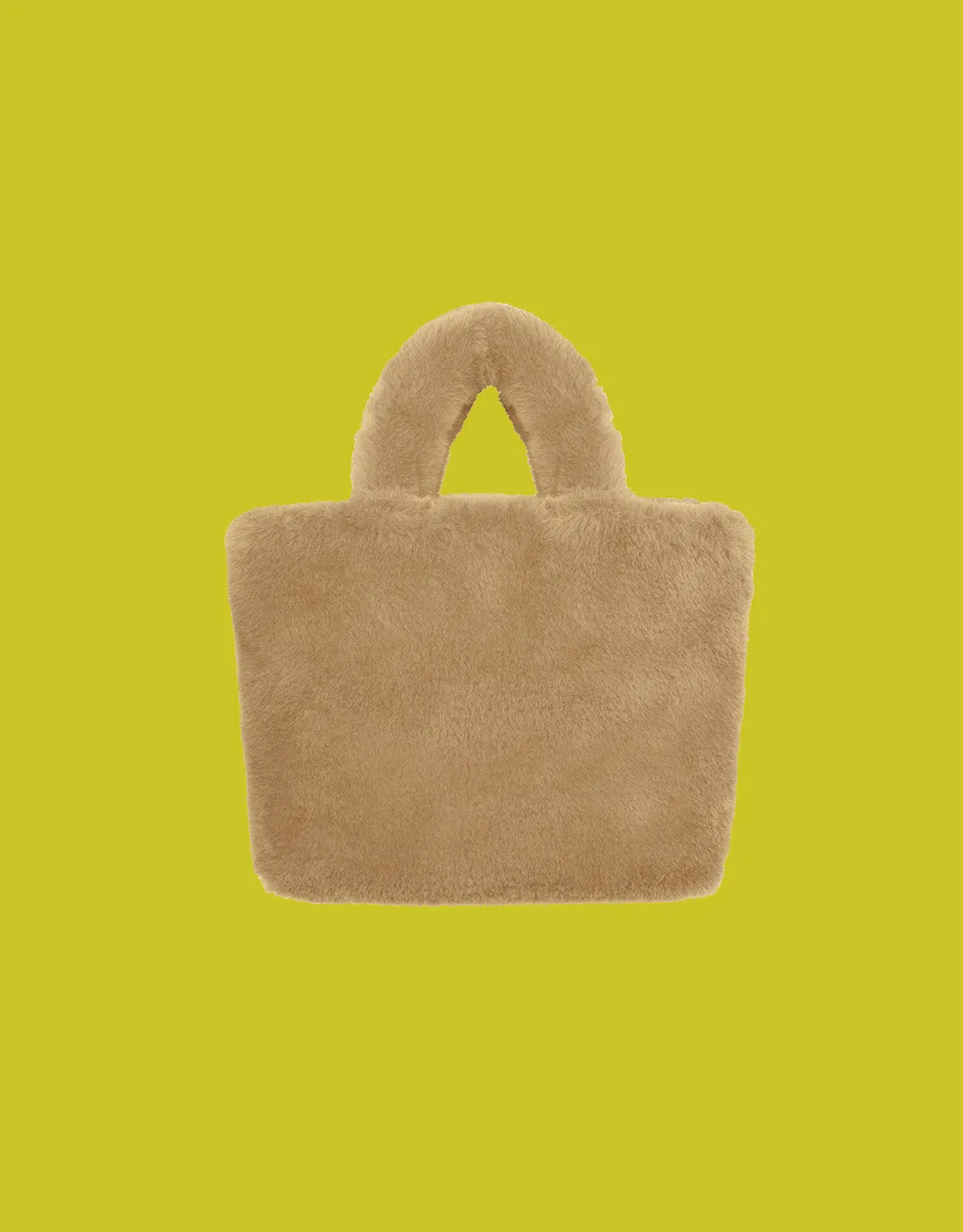 Faux fur mini shopper bag