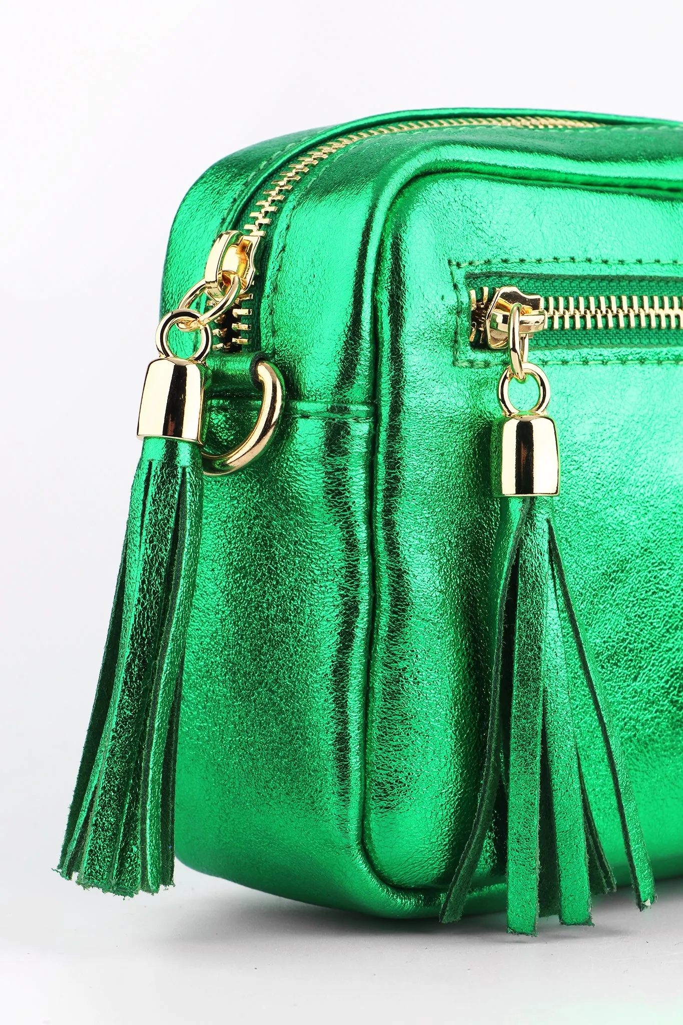 Fleur Crossbody Bag - Green, Metallic